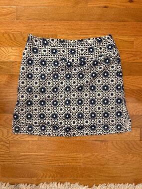 Blue and White Patterned golftini Women's Skirt